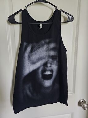 Third Eye Blind Unisex Black Tank Top with Monochrome Face Graphic Sz Sm